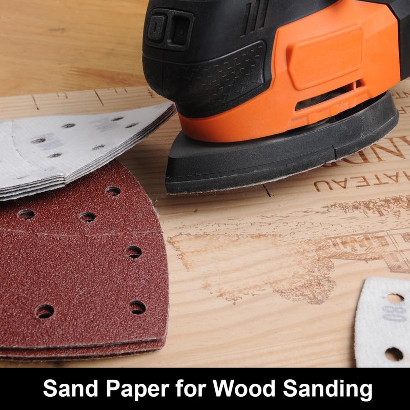 Dobetter 120 PCS Mouse Sander Sandpaper 60/120/180/240 Grit with Holes Hook and Loop Detail Sander Finger Sander Pads for Woodwoking Drywall - Image 5